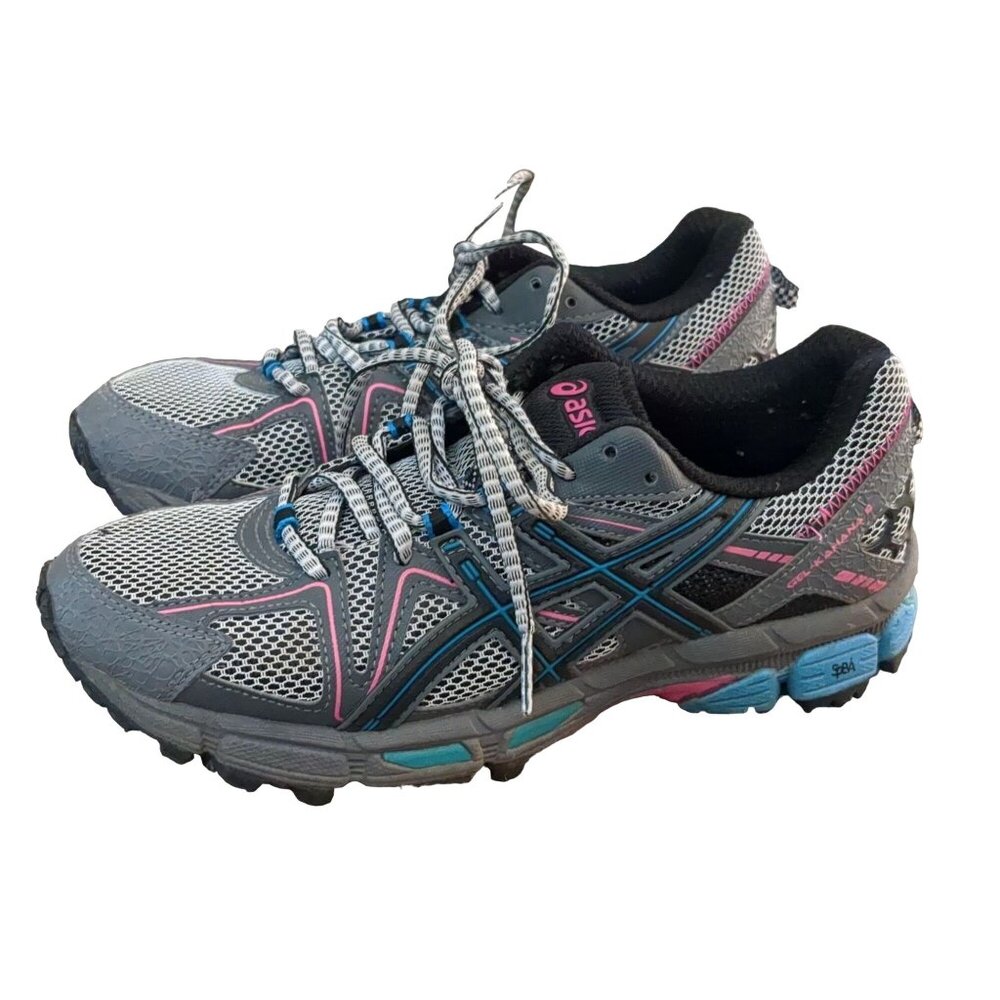 Asics Gel Kahana 8 Running Shoe Sneaker Womens 6.5 Gray Outdoor‎ Trail Lace Up